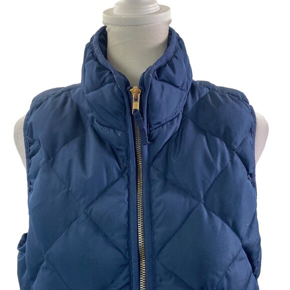 WOOLRICH Women Size S Blue Quilted Duck Down Puff Vest Filling Full Zip Pockets - Picture 7 of 16